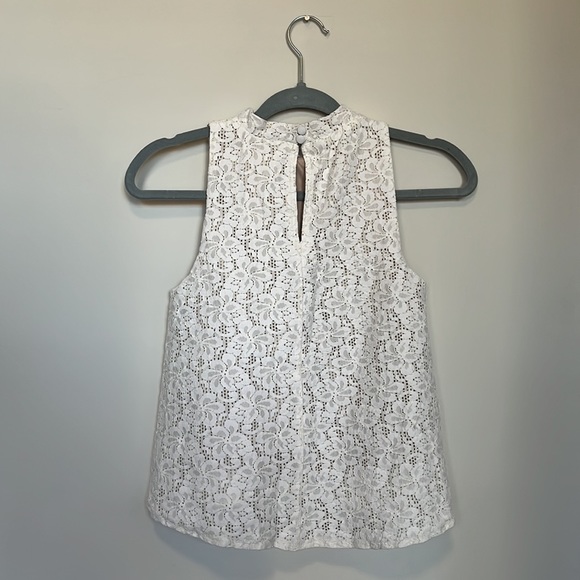 White Lace Halter Tank Top - Picture 2 of 6